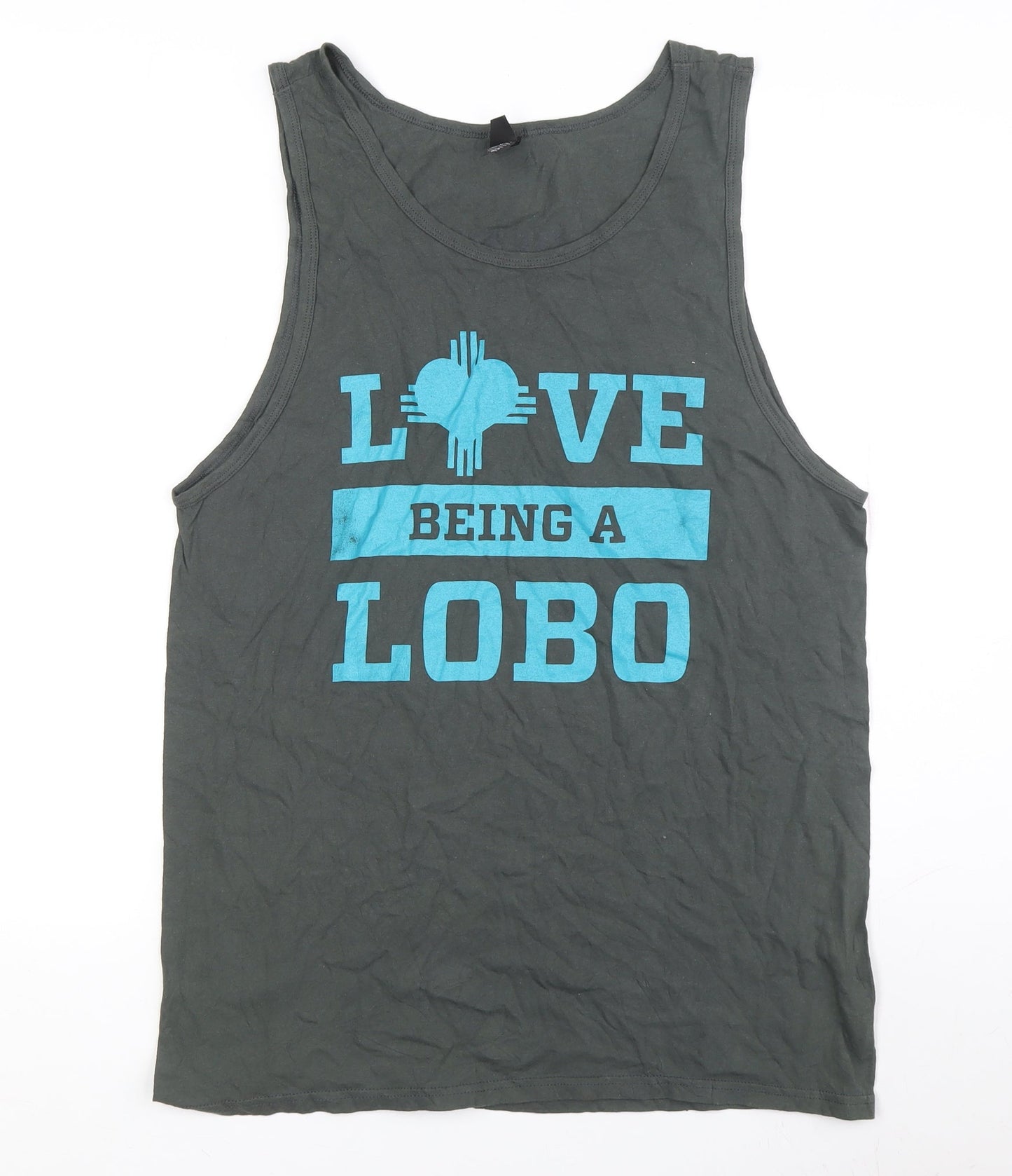 District Men's Green Graphic Sleeveless T-Shirt Size L