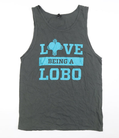 District Men's Green Graphic Sleeveless T-Shirt Size L