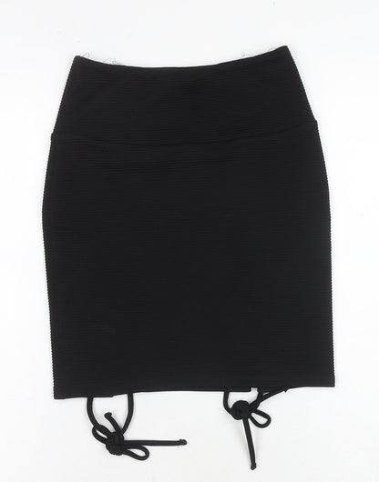 ASOS Women's Black Lace Up Pencil Skirt, Size 6, Elegant Style