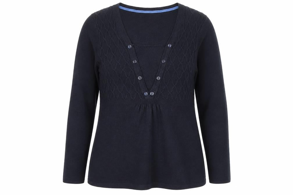 Womens UK Size 12 Marks and Spencer Black Henley Jumper