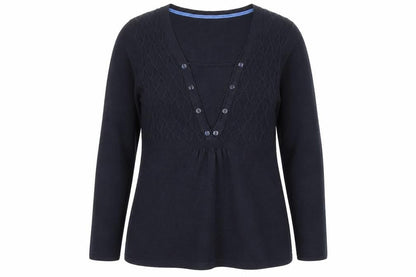Womens UK Size 12 Marks and Spencer Black Henley Jumper