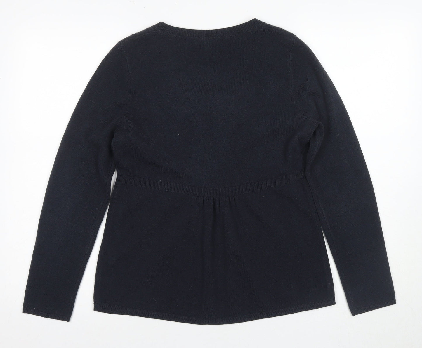 Womens UK Size 12 Marks and Spencer Black Henley Jumper