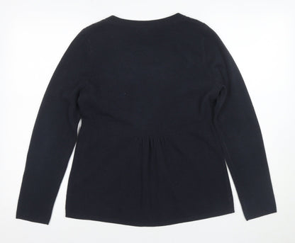 Womens UK Size 12 Marks and Spencer Black Henley Jumper