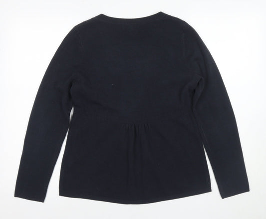 Womens UK Size 12 Marks and Spencer Black Henley Jumper