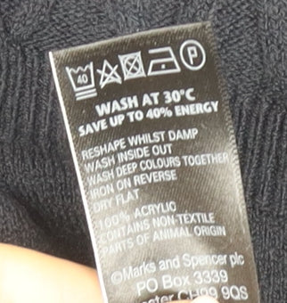 Womens UK Size 12 Marks and Spencer Black Henley Jumper