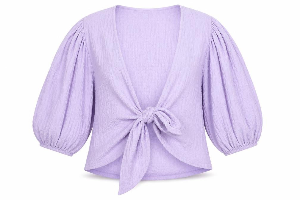 Womens UK Size XL Monki Purple Wrap Blouse