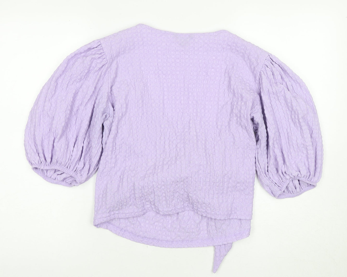 Womens UK Size XL Monki Purple Wrap Blouse