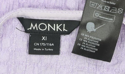 Womens UK Size XL Monki Purple Wrap Blouse