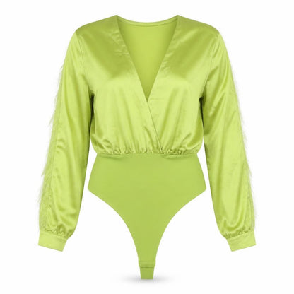 Womens UK Size 16 Boohoo One-Piece Green Bodysuit