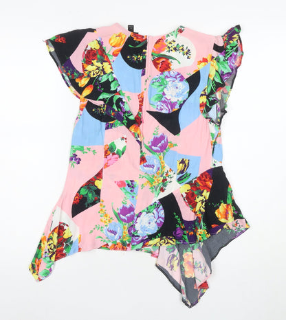 Womens UK Size 10 Topshop Multicoloured Tunic Blouse