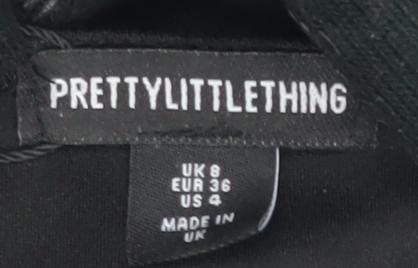 PrettyLittleThing Women's Black Off-Shoulder Midi Dress, Size 8