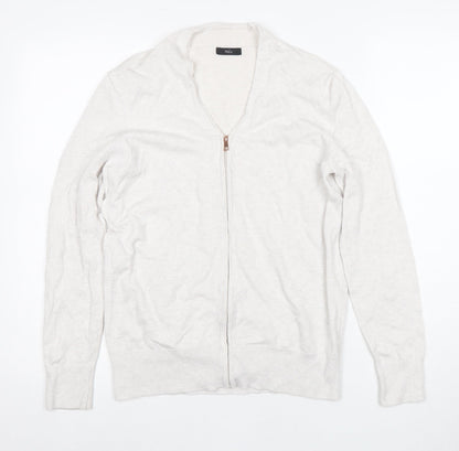 Womens UK Size 12 M&Co Ivory Full Zip Jumper