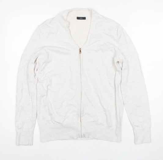 Womens UK Size 12 M&Co Ivory Full Zip Jumper
