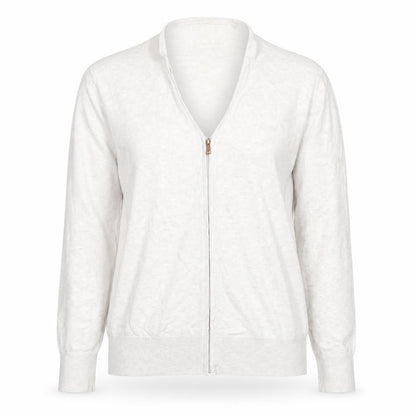 Womens UK Size 12 M&Co Ivory Full Zip Jumper