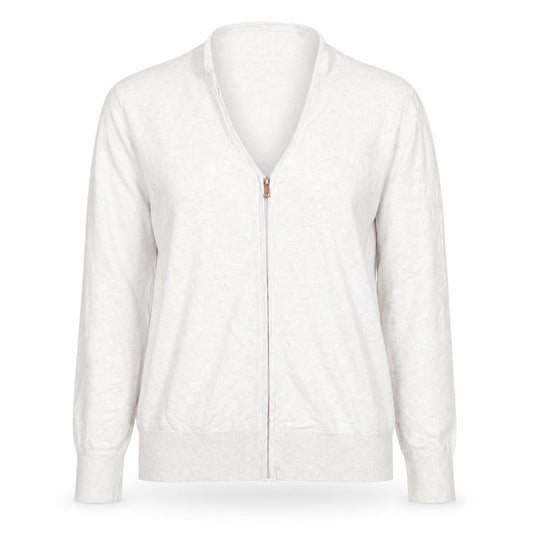 Womens UK Size 12 M&Co Ivory Full Zip Jumper