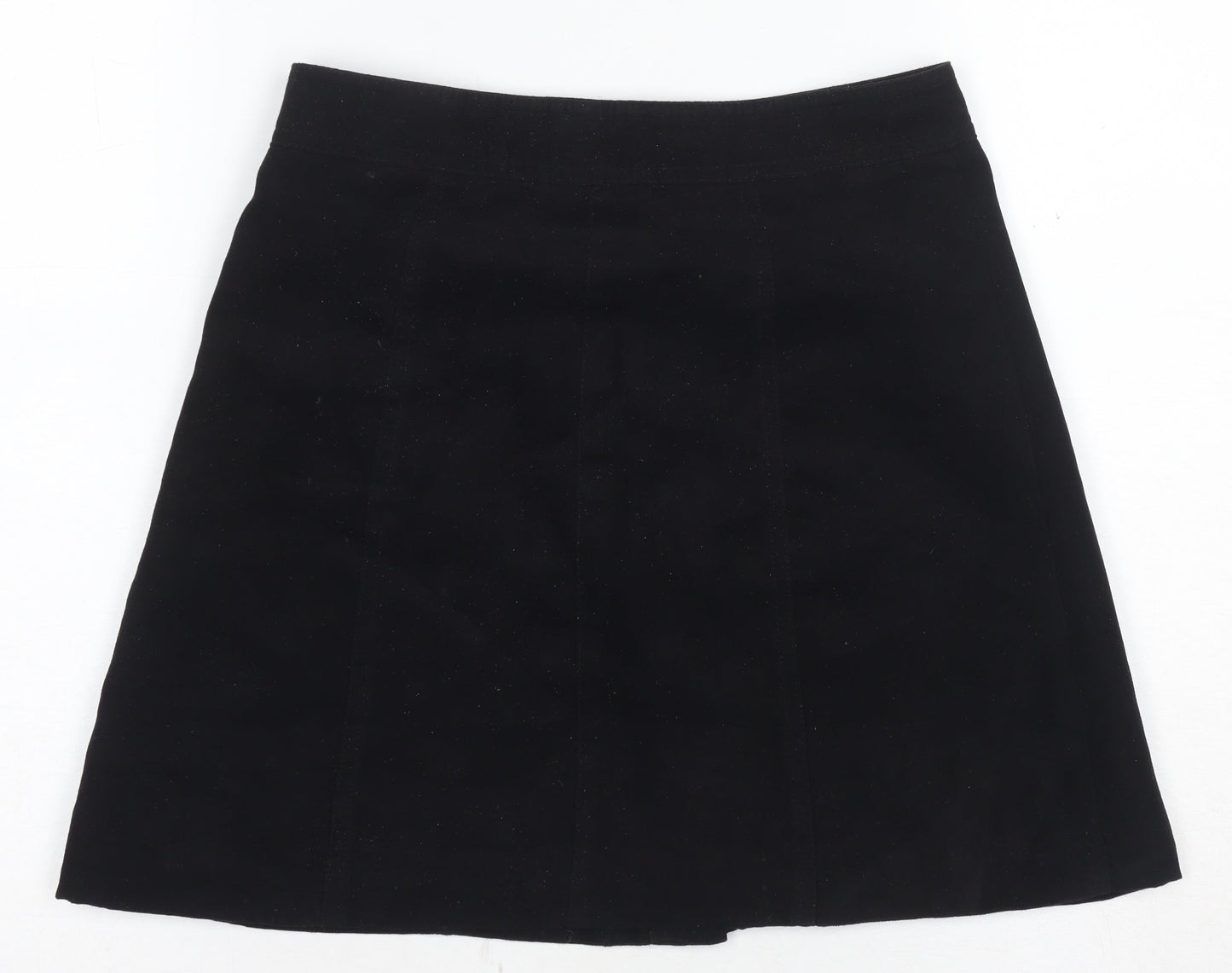 H&M Women's Black A-Line Button Skirt, Size 6, Polyester