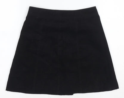 H&M Women's Black A-Line Button Skirt, Size 6, Polyester