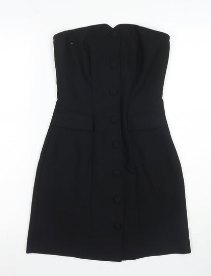 H&M Black Sheath Knee Length Dress - Women, Size 8