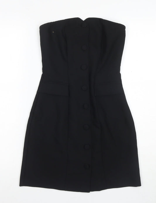 H&M Black Sheath Knee Length Dress - Women, Size 8