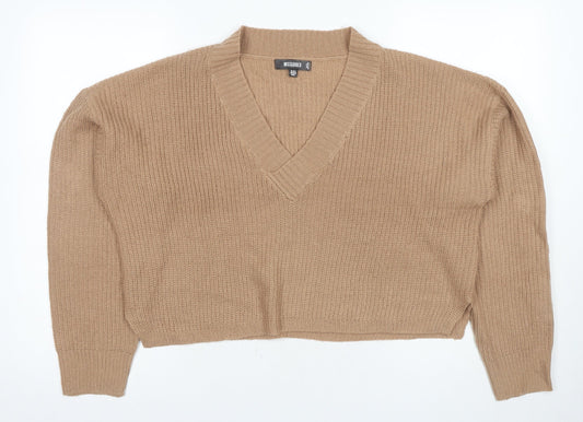 Womens UK Size 12 Missguided Beige Pullover Jumper