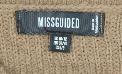 Womens UK Size 12 Missguided Beige Pullover Jumper