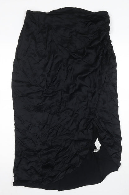 Womens UK Size 12 Zara Straight & Pencil Satin Skirt