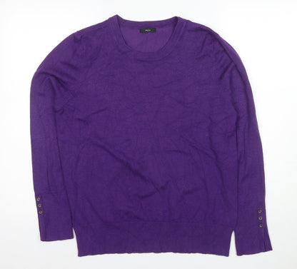 Womens UK Size 16 M&Co Purple Pullover Jumper