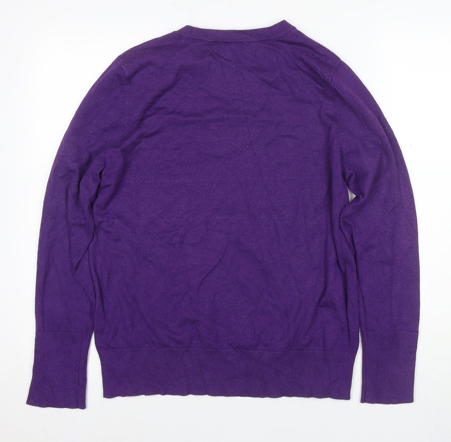 Womens UK Size 16 M&Co Purple Pullover Jumper