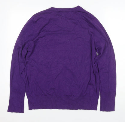 Womens UK Size 16 M&Co Purple Pullover Jumper