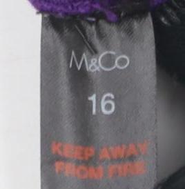 Womens UK Size 16 M&Co Purple Pullover Jumper