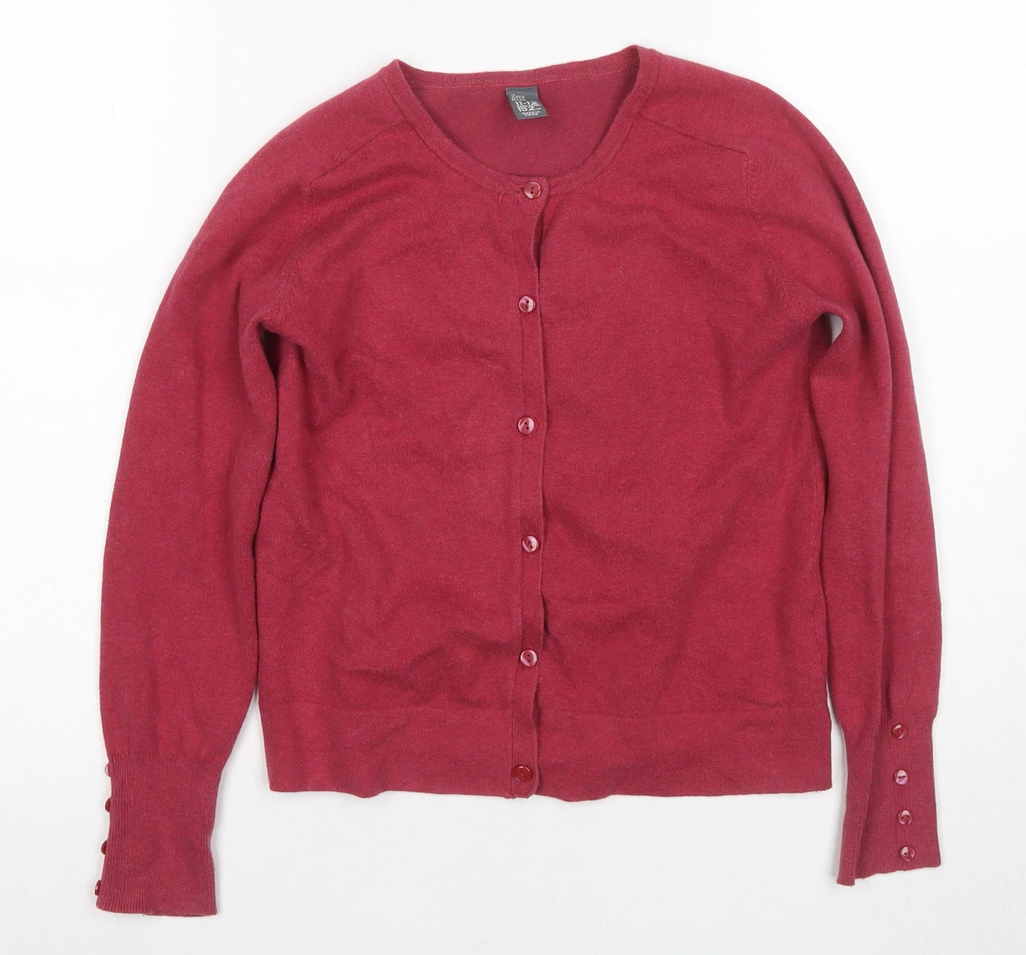 Zara Kids Girls Red Cardigan 11-12 Years Cotton Blend