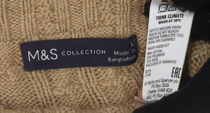 Womens UK Size L Marks and Spencer Beige Pullover Jumper