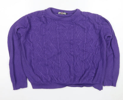Womens UK Size L Merry Gold Purple Pullover Jumper