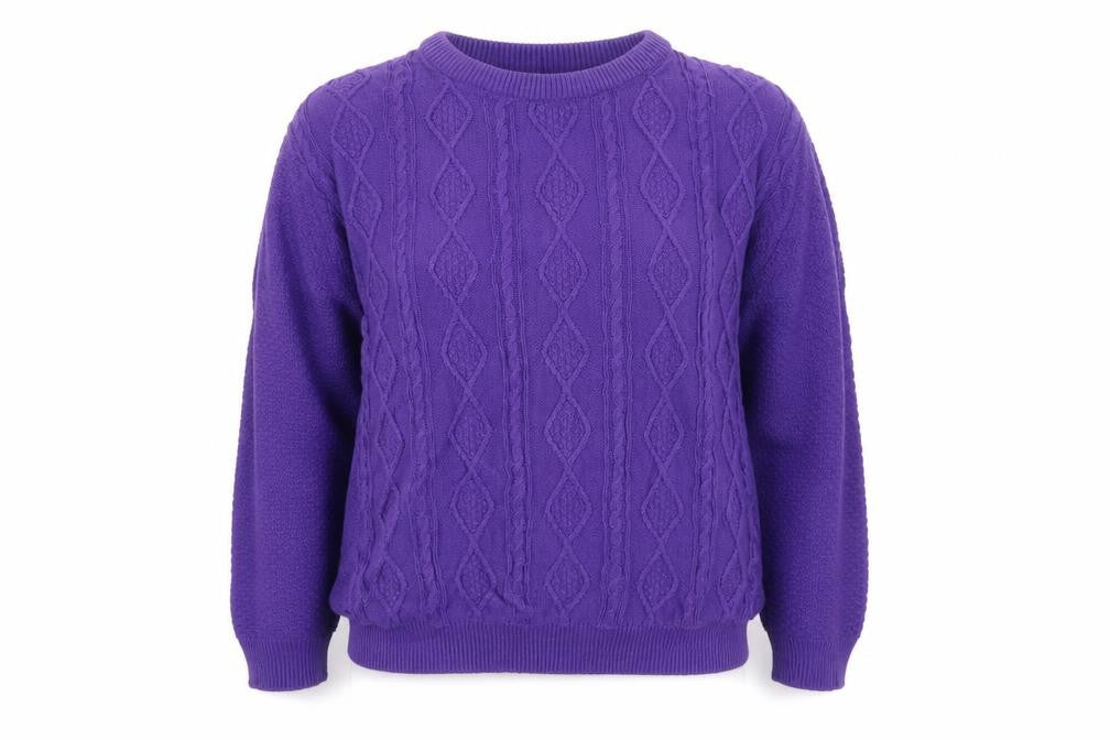 Womens UK Size L Merry Gold Purple Pullover Jumper