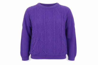 Womens UK Size L Merry Gold Purple Pullover Jumper