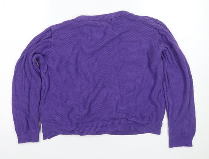 Womens UK Size L Merry Gold Purple Pullover Jumper