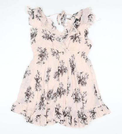 Topshop Women's Pink Wrap Dress Size 6 Floral