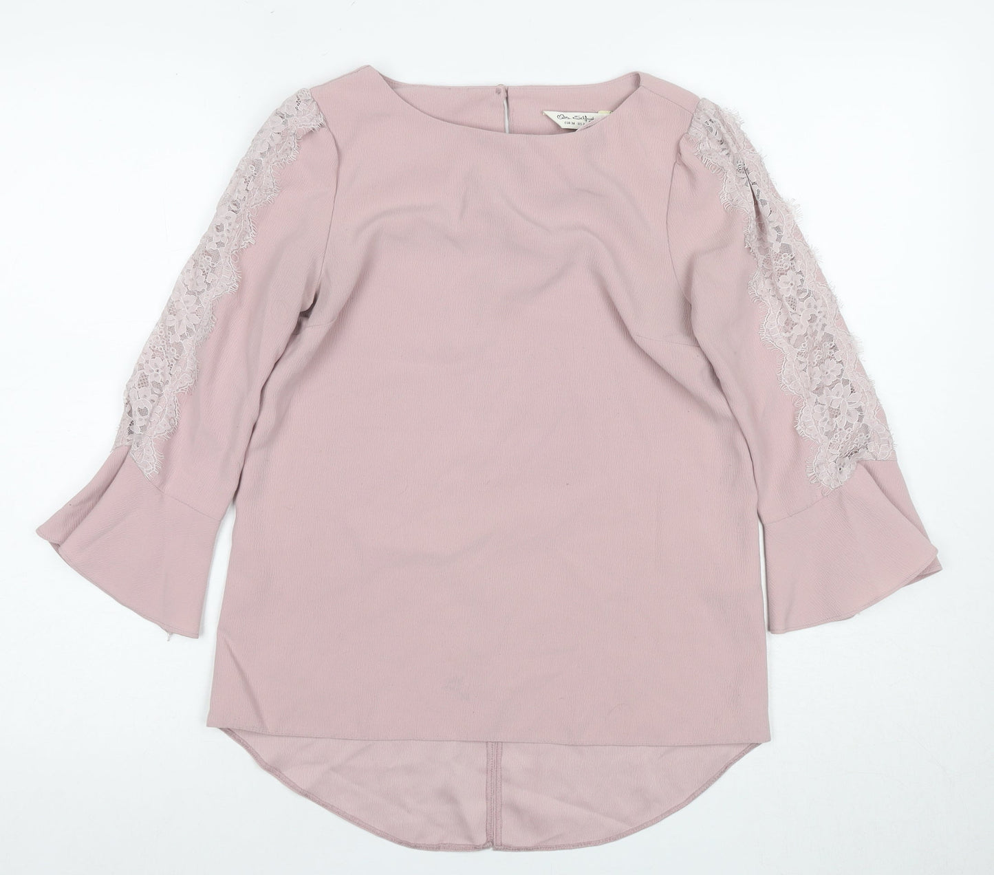 Miss Selfridge Women's Pink Lace Accent Blouse Size 6