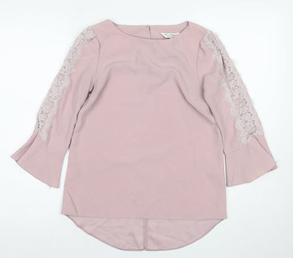 Miss Selfridge Women's Pink Lace Accent Blouse Size 6
