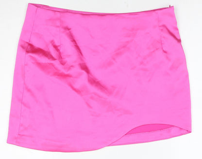 Bershka Women's Pink Mini Skirt - Size 4XL
