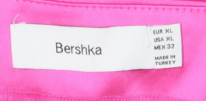 Bershka Women's Pink Mini Skirt - Size 4XL