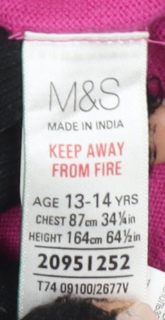 Marks and Spencer Girls Pink Cardigan, Size 13-14 Years