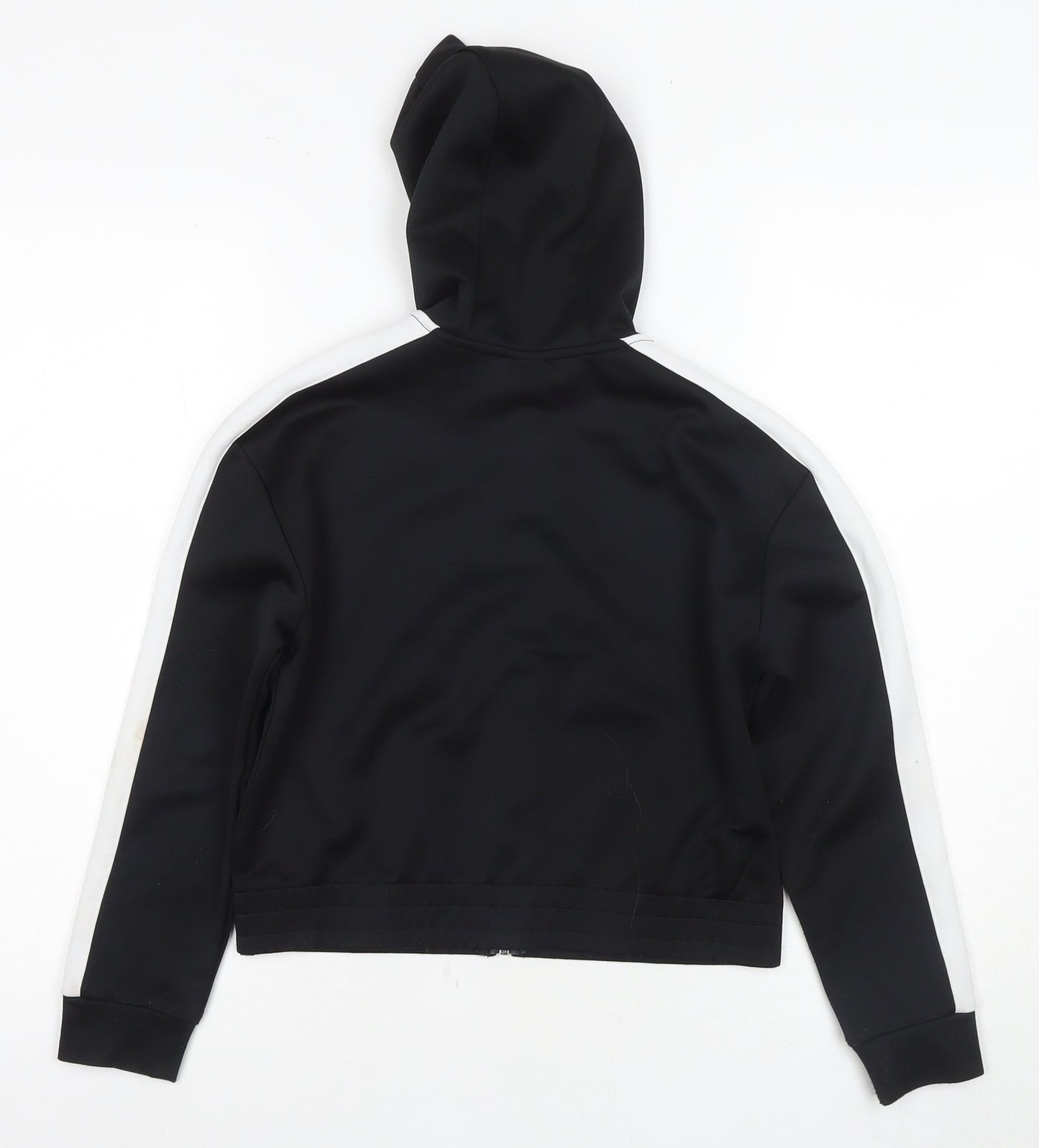 H&M Girls Black Full Zip Hoodie 8-10Y Long Sleeve