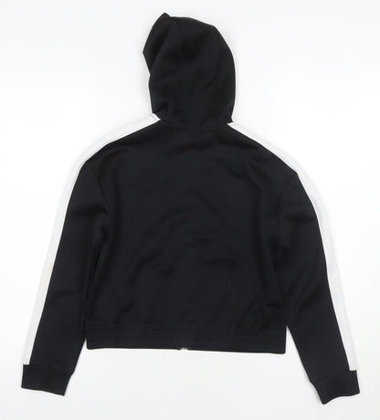 H&M Girls Black Full Zip Hoodie 8-10Y Long Sleeve