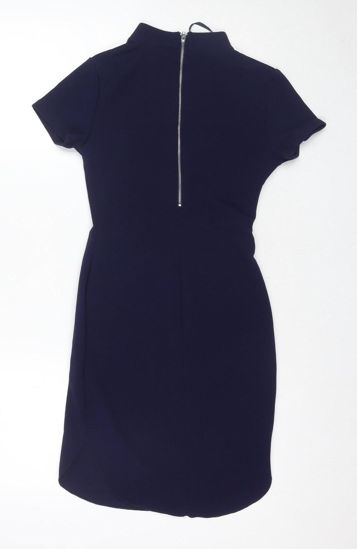 AX Paris Women Blue Size 6 Sheath with Zip Accent