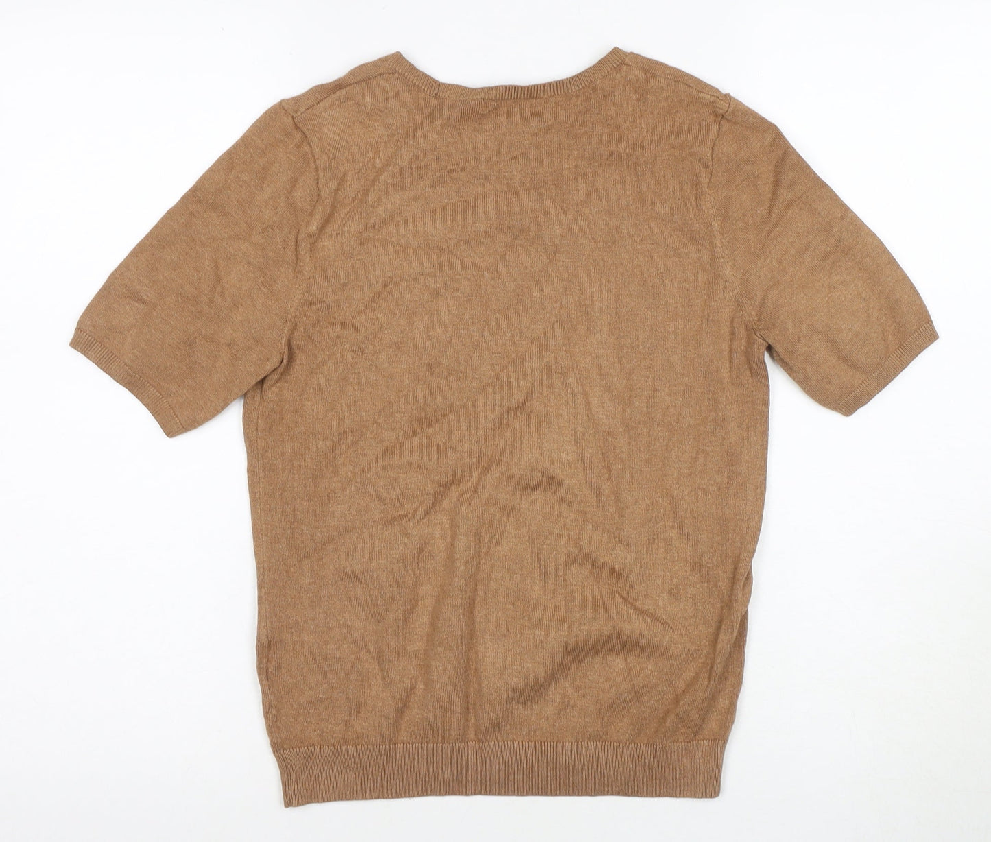 Womens UK Size S H&M Brown Basic T-Shirt