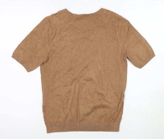 Womens UK Size S H&M Brown Basic T-Shirt