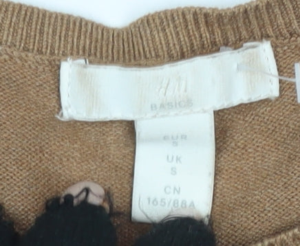 Womens UK Size S H&M Brown Basic T-Shirt