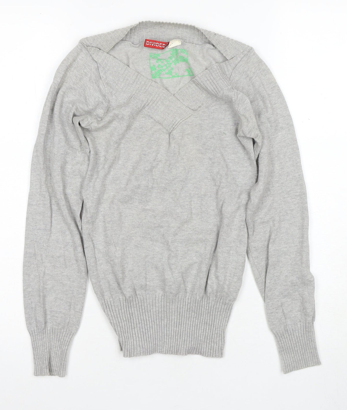 Womens UK Size 4 Divided Grey Pullover Jumper