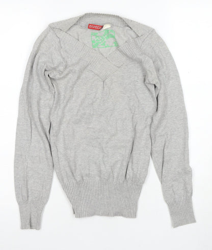 Womens UK Size 4 Divided Grey Pullover Jumper